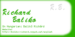 richard baliko business card